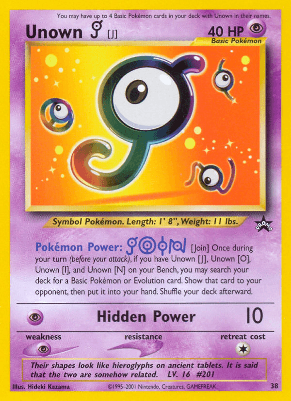 Unown [J] from Wizards Black Star Promos