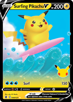 Surfing Pikachu V from Celebrations