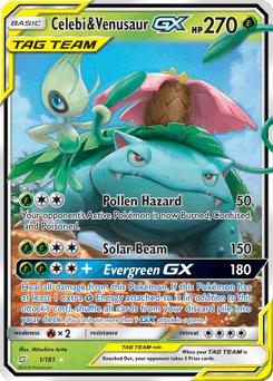 Celebi & Venusaur-GX from Team Up