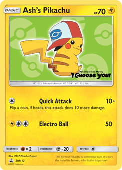 Ash's Pikachu from SM Black Star Promos #SM112