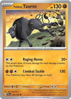 Paldean Tauros from Paldea Evolved #108