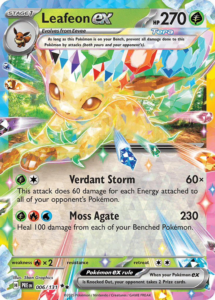 Leafeon ex from Prismatic Evolutions