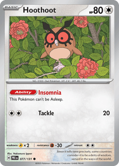 Hoothoot from Prismatic Evolutions #77