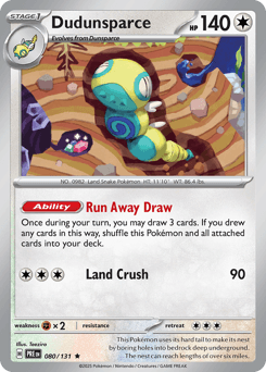 Dudunsparce from Prismatic Evolutions #80