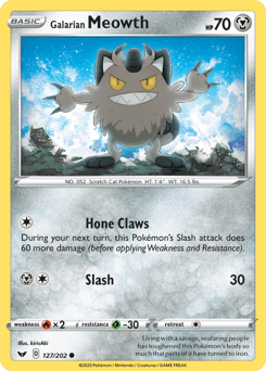 Galarian Meowth from Sword & Shield #127